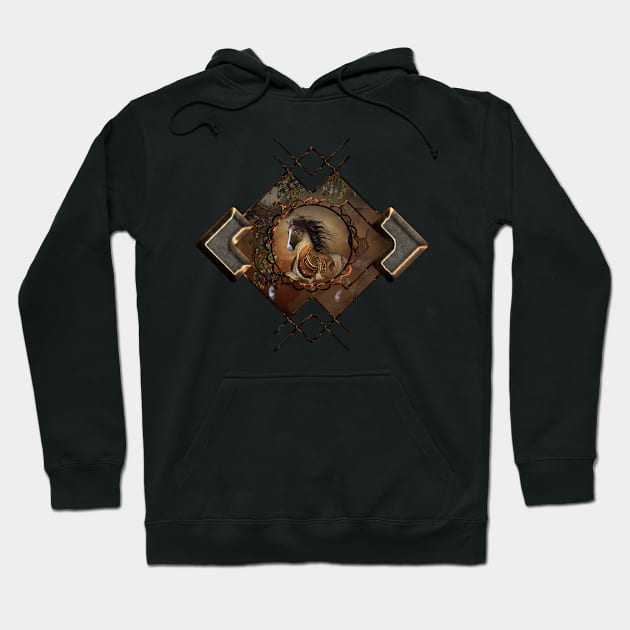 Beautiful steampunk horse with cloack and gears Hoodie by Nicky2342